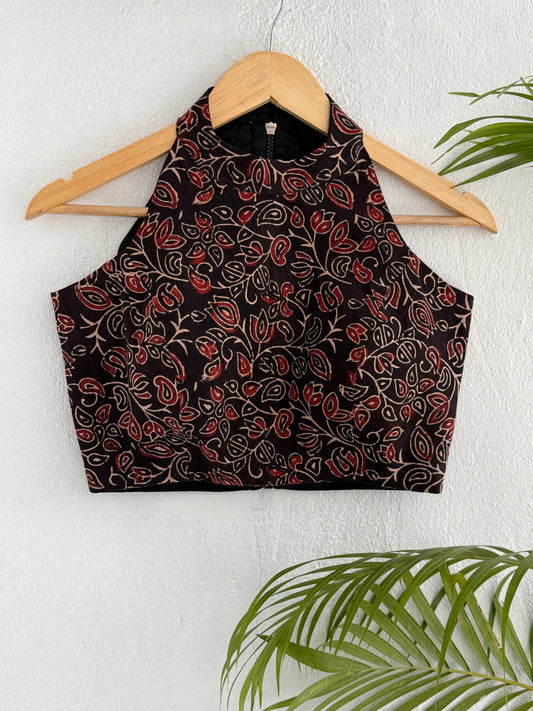 Pushpika Ajrakh Halter Neck Crop Top