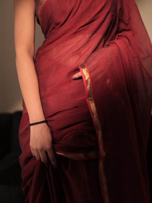 Komal "Mulmul" Saree [Maroon]
