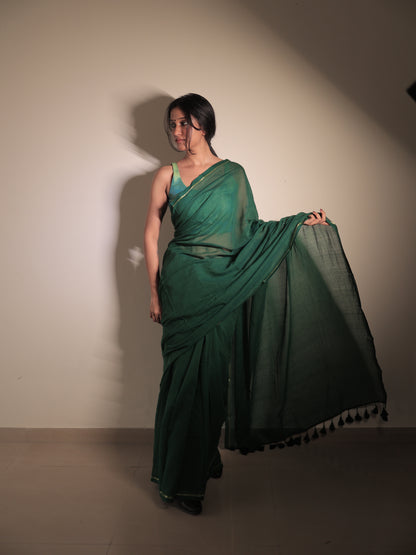 Komal "Mulmul" Saree [Green]