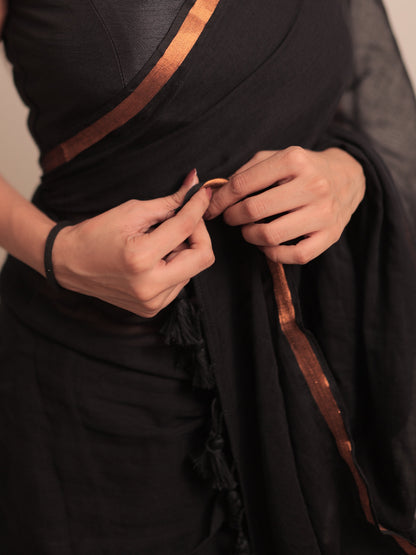 Komal "Mulmul" Saree [Black]