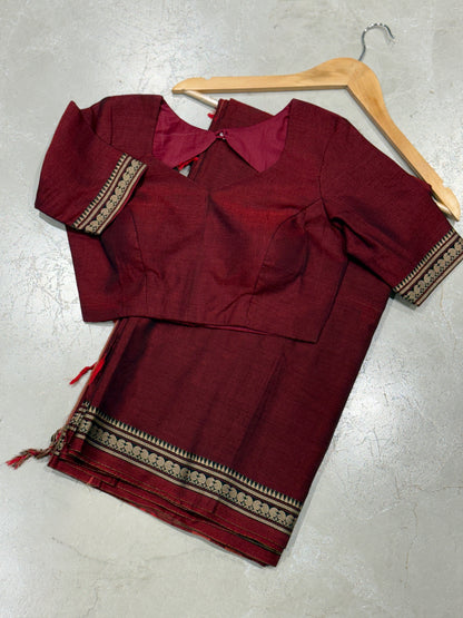 Maroon Narayani "Narayanpet" Combo Set