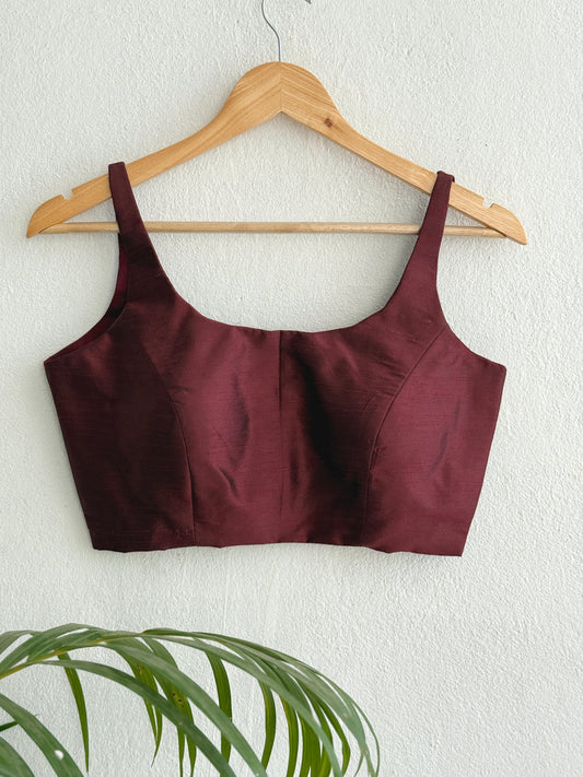 Maroon Basic Scoop Neck Blouse