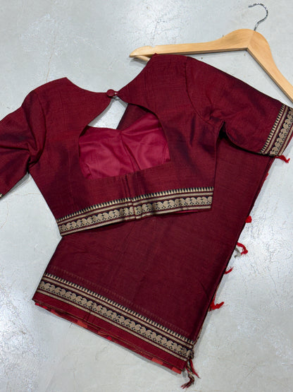 Maroon Narayani "Narayanpet" Combo Set