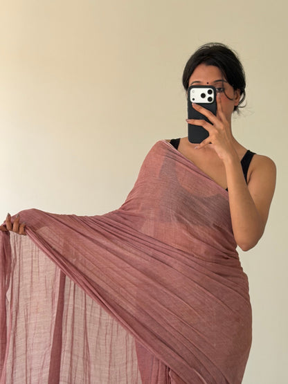 Komal "Mulmul" Saree [Pinkish brown] [Dispatch Start : 20th May , 2026]