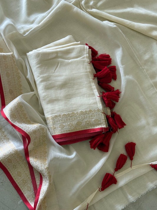 Durga mulmul Saree  [Dispatch Starts: 5th October, 2026]