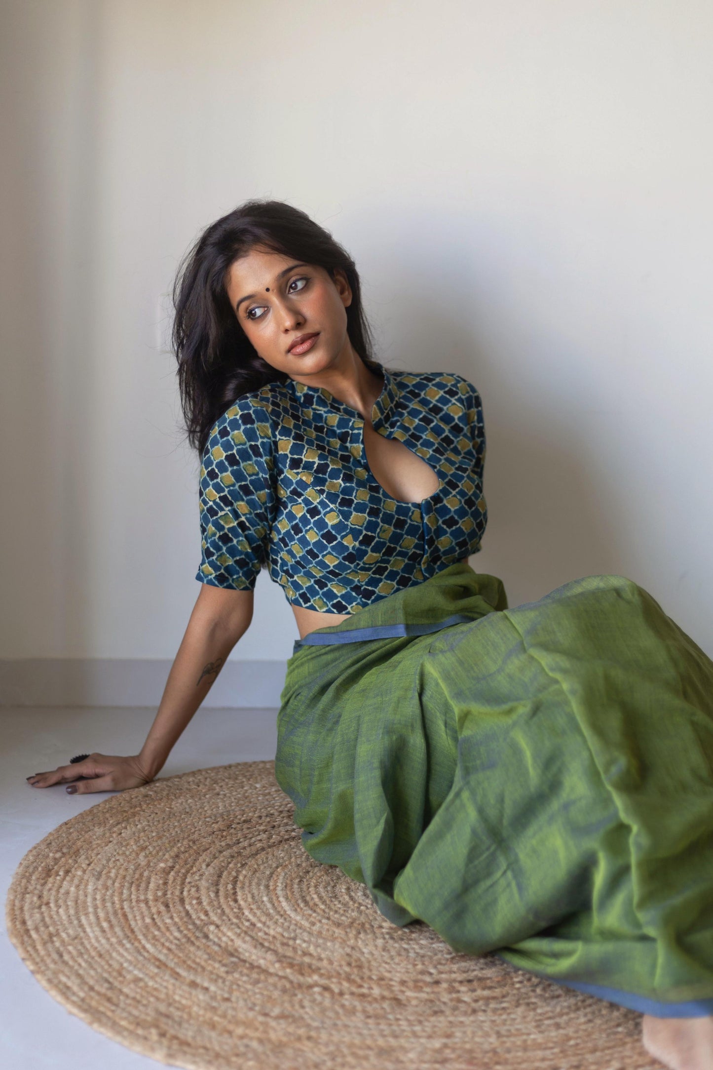 “Madhu” Green blue combo set (Dispatch Date 15th June)
