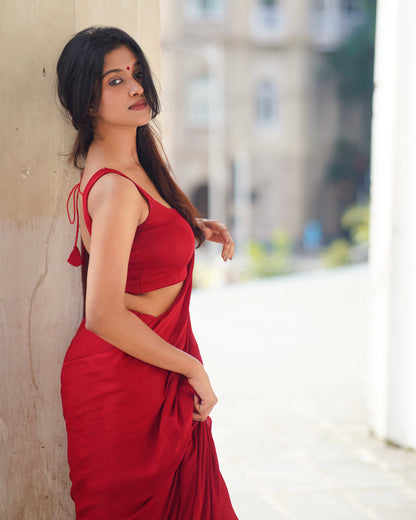 Rati Red [Saree blouse combo set]