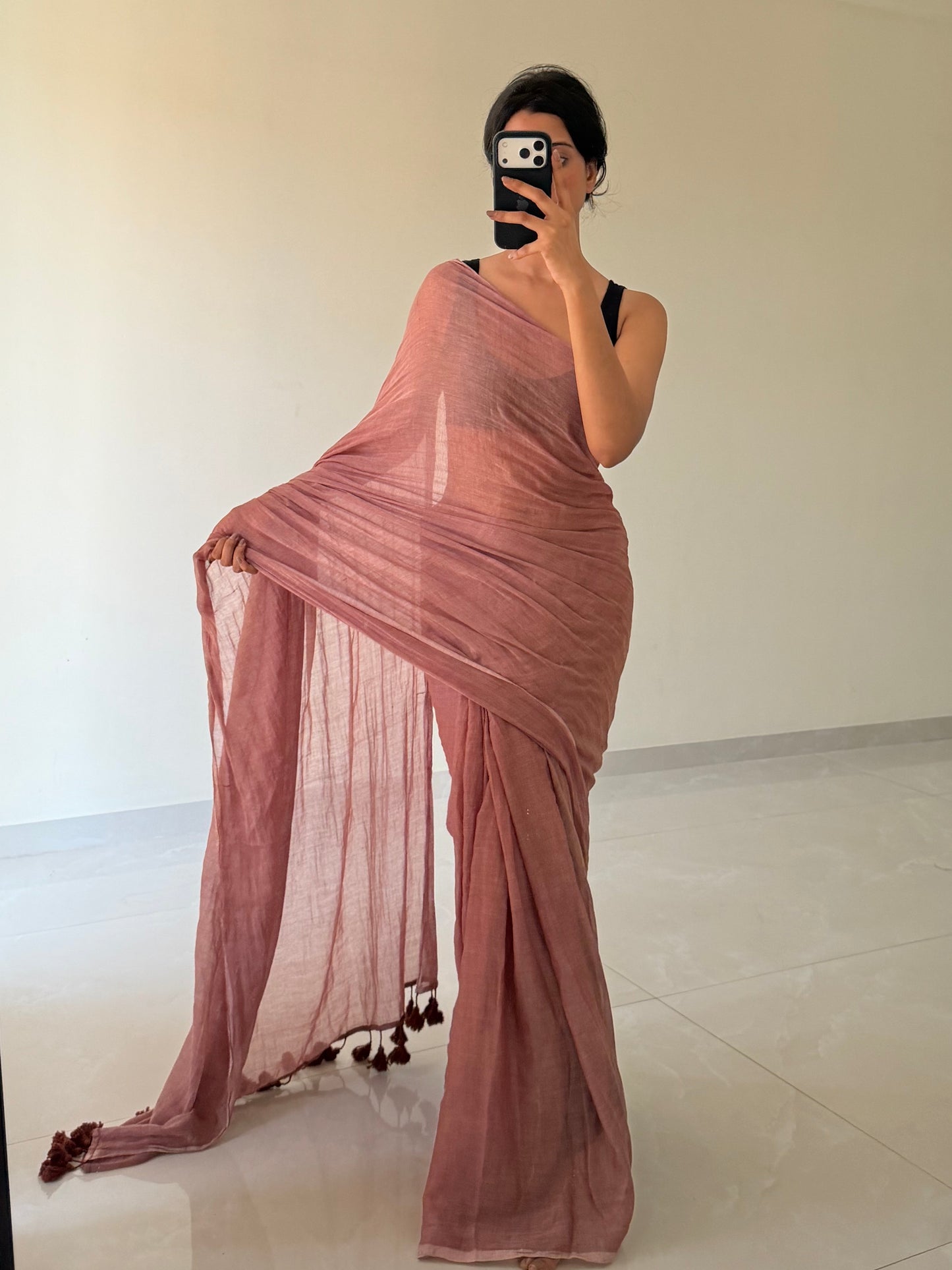 Komal "Mulmul" Saree [Pinkish brown] [Dispatch Start : 20th May , 2026]
