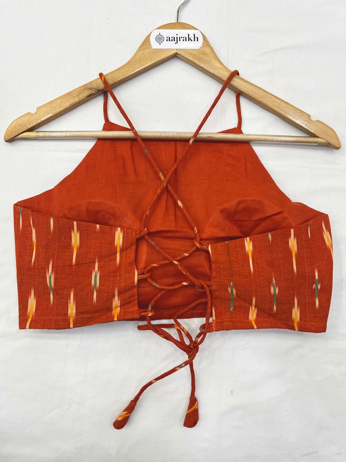 Orange Ikkat Crop Top