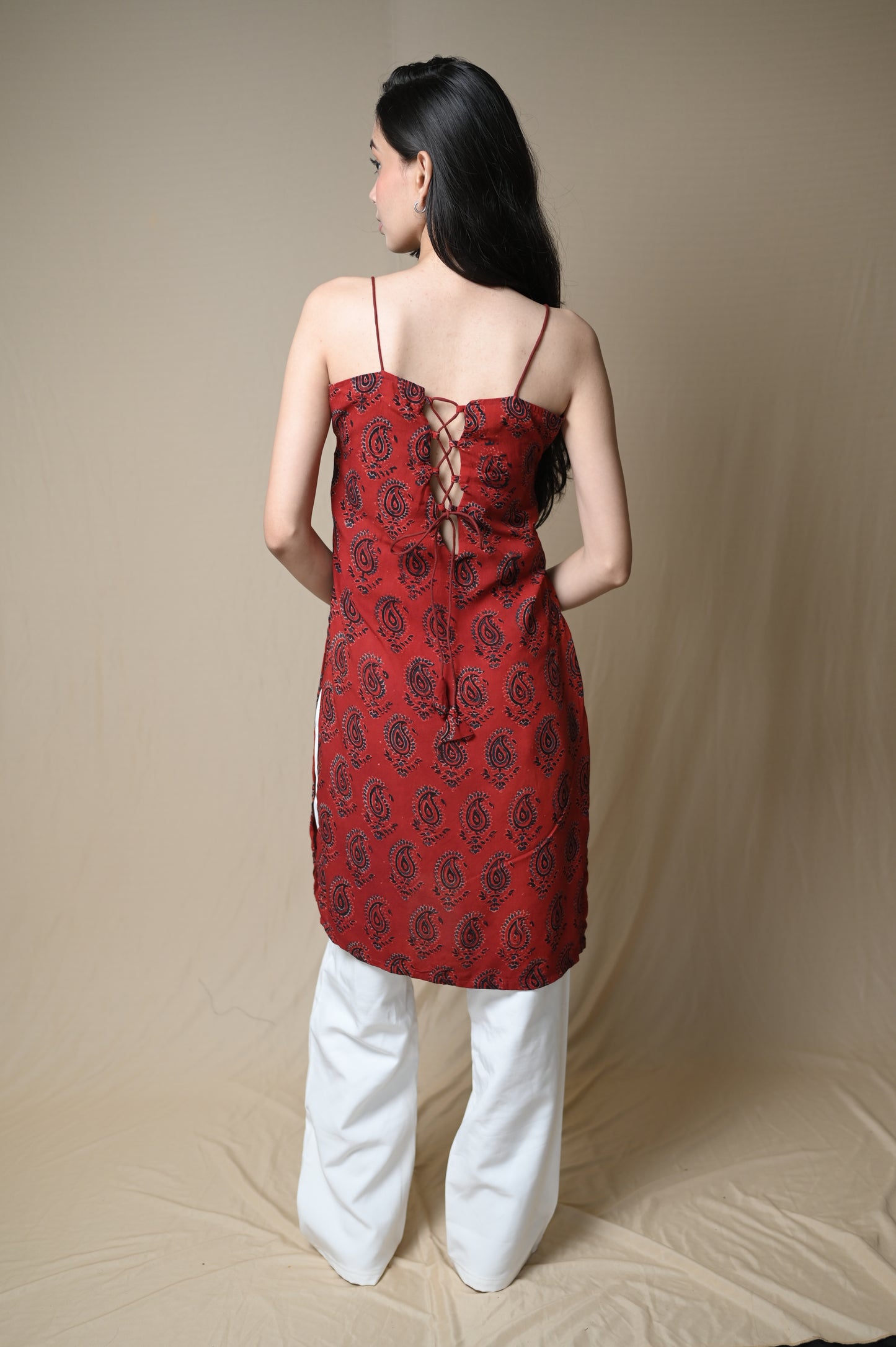 Laali Ajrakh Paisley Print Kurti