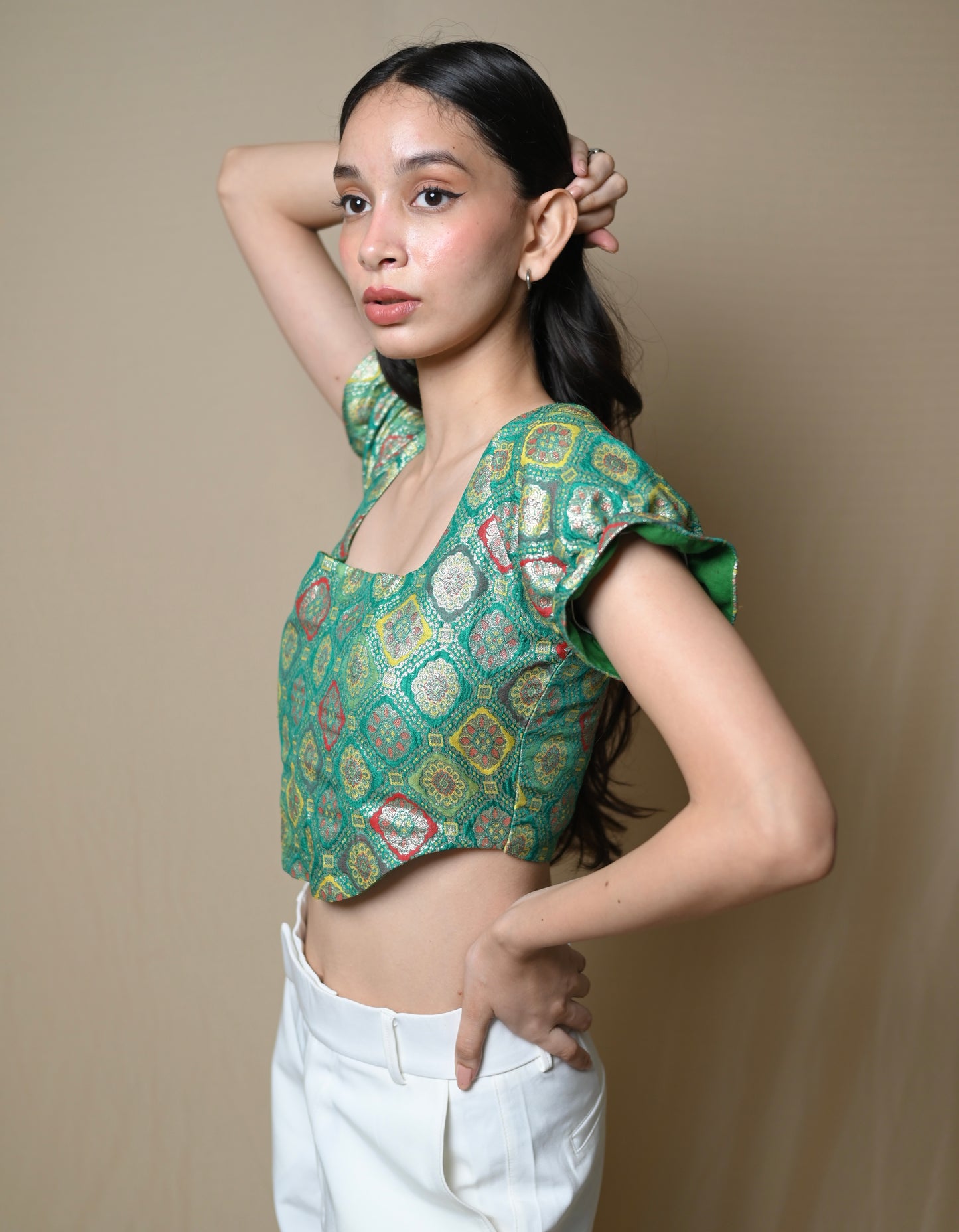 Hari Preet Banarasi Sleeves Corset