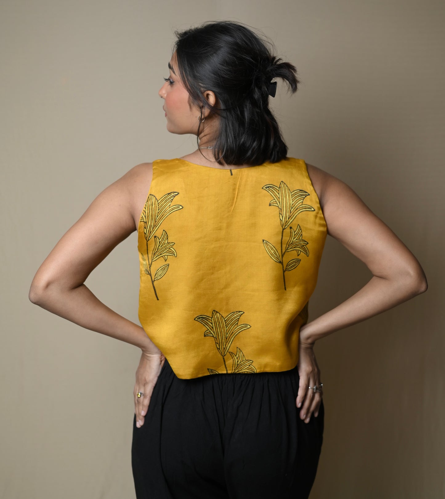 Mustard Flora Tank Top