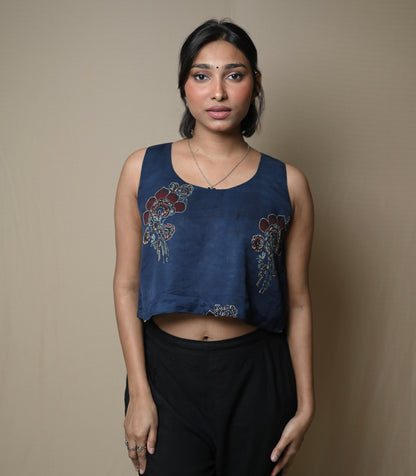 Blue Flora Tank Top