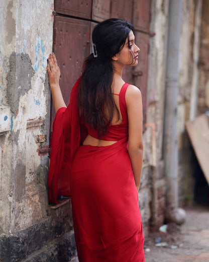 Rati Red [Saree blouse combo set]