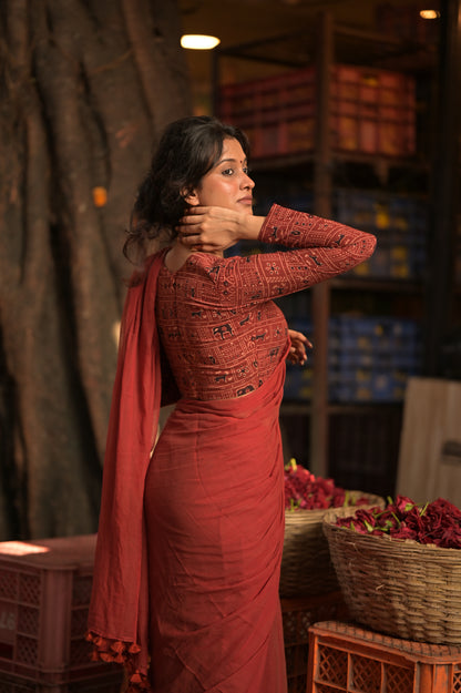 Veera Ajrakh Full Sleeeves Blouse