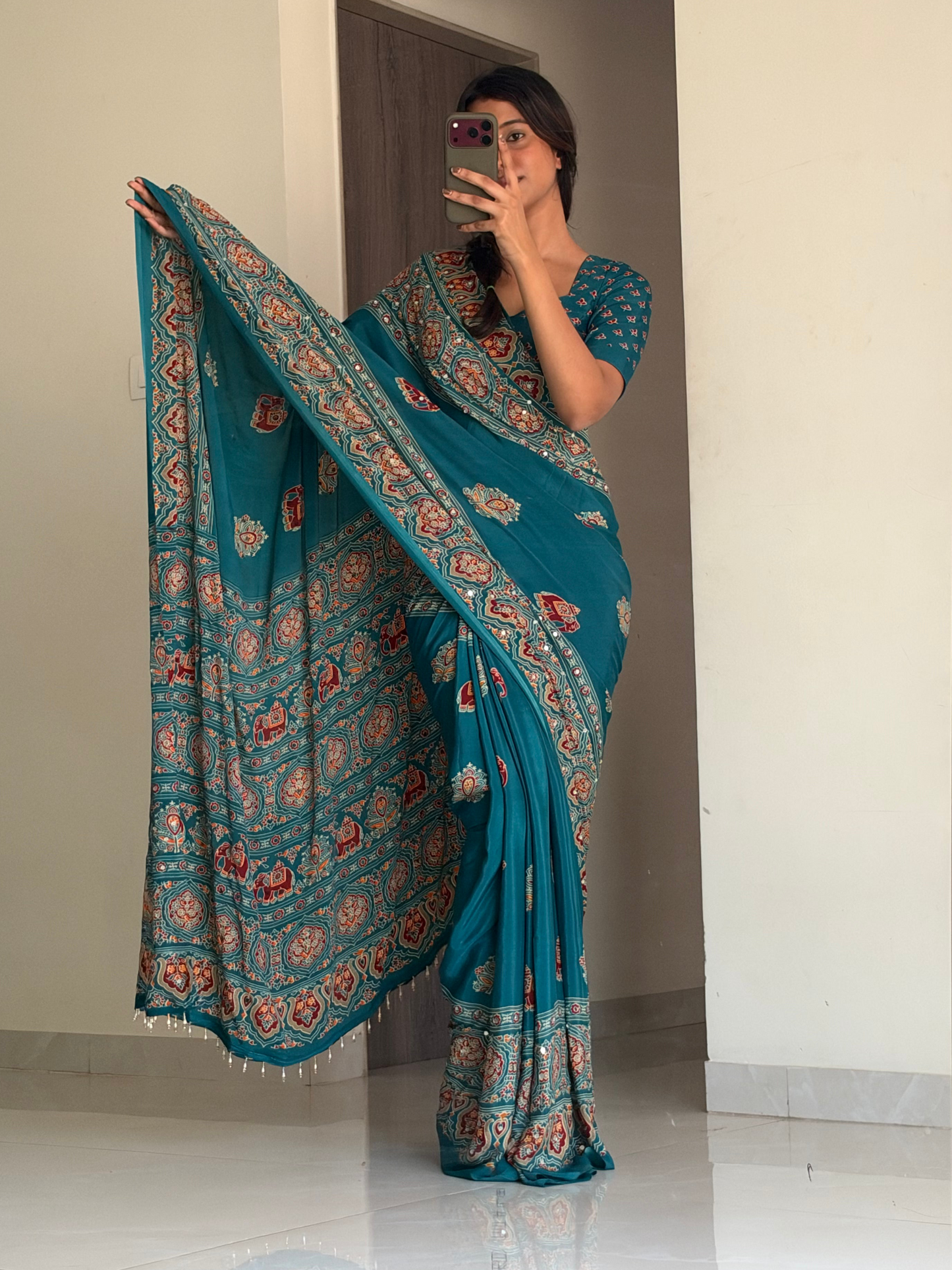 “Pankh” blue Heer saree with unstitched blouse [Dispatch Begins By : 25th November , 2026]