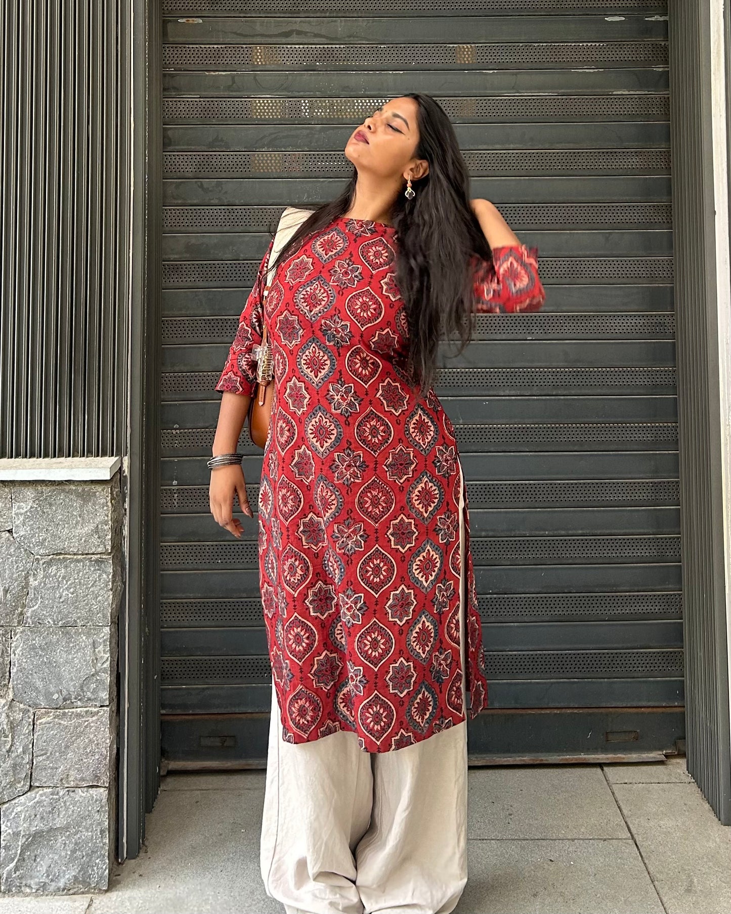 Rustic Piku - Ajrakh Long Kurti