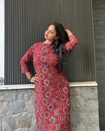 Rustic Piku - Ajrakh Long Kurti