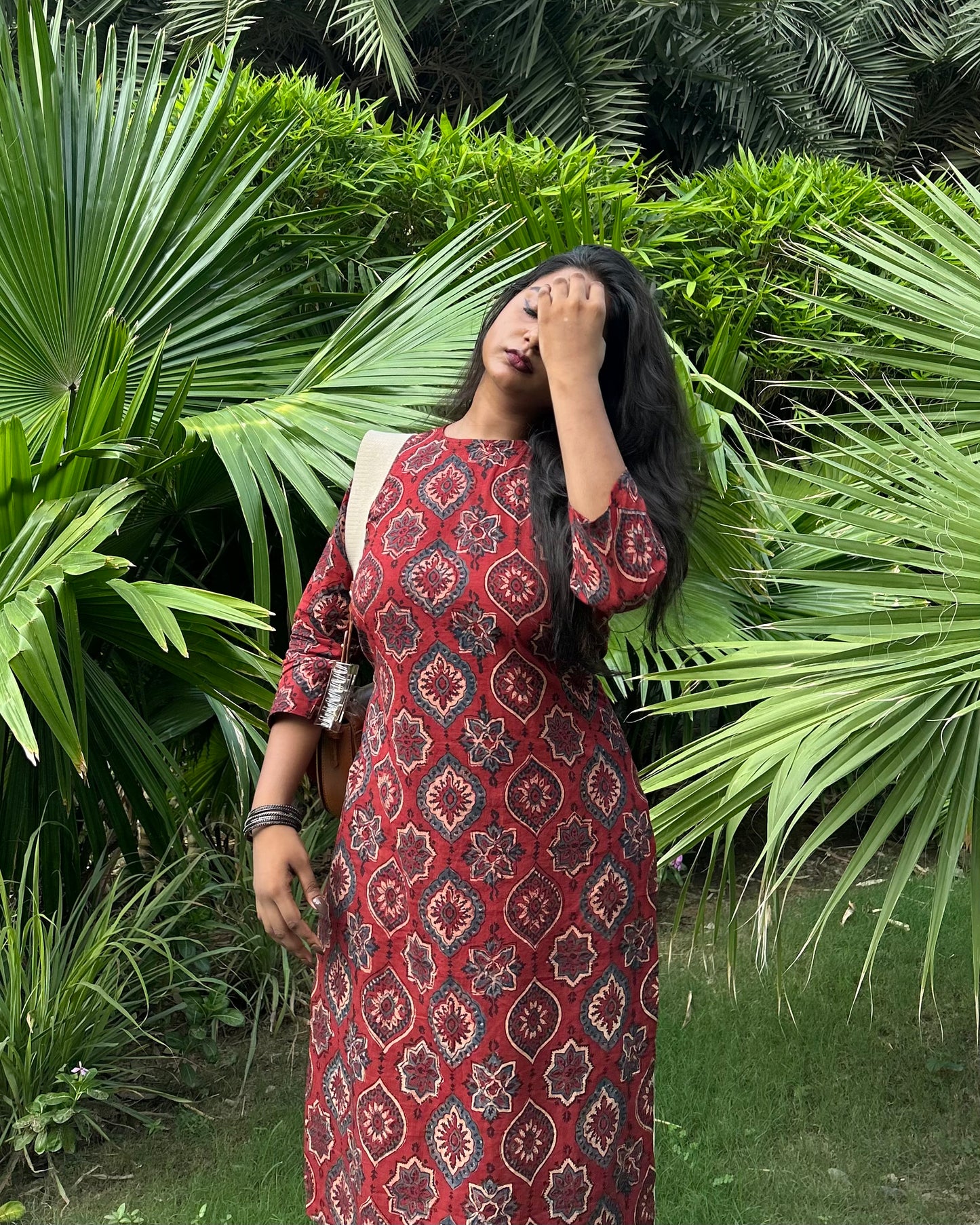 Rustic Piku - Ajrakh Long Kurti
