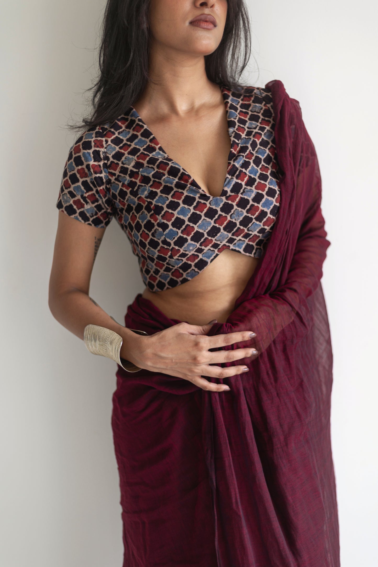 “Madhu” Maroon blue combo set.