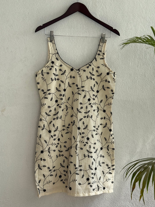 Ivory Embroidered Cotton Kurti