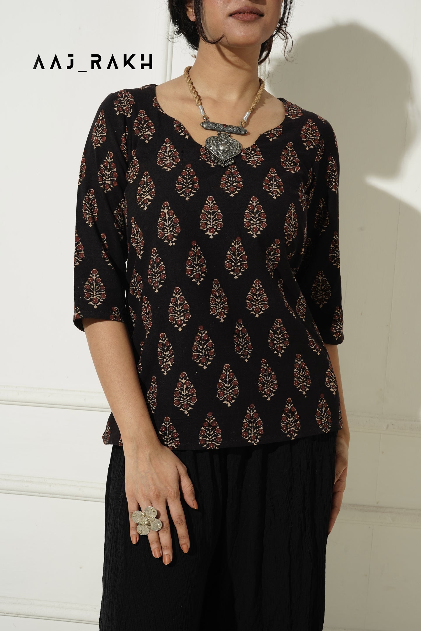 Sakhi Ajrakh Short Kurti