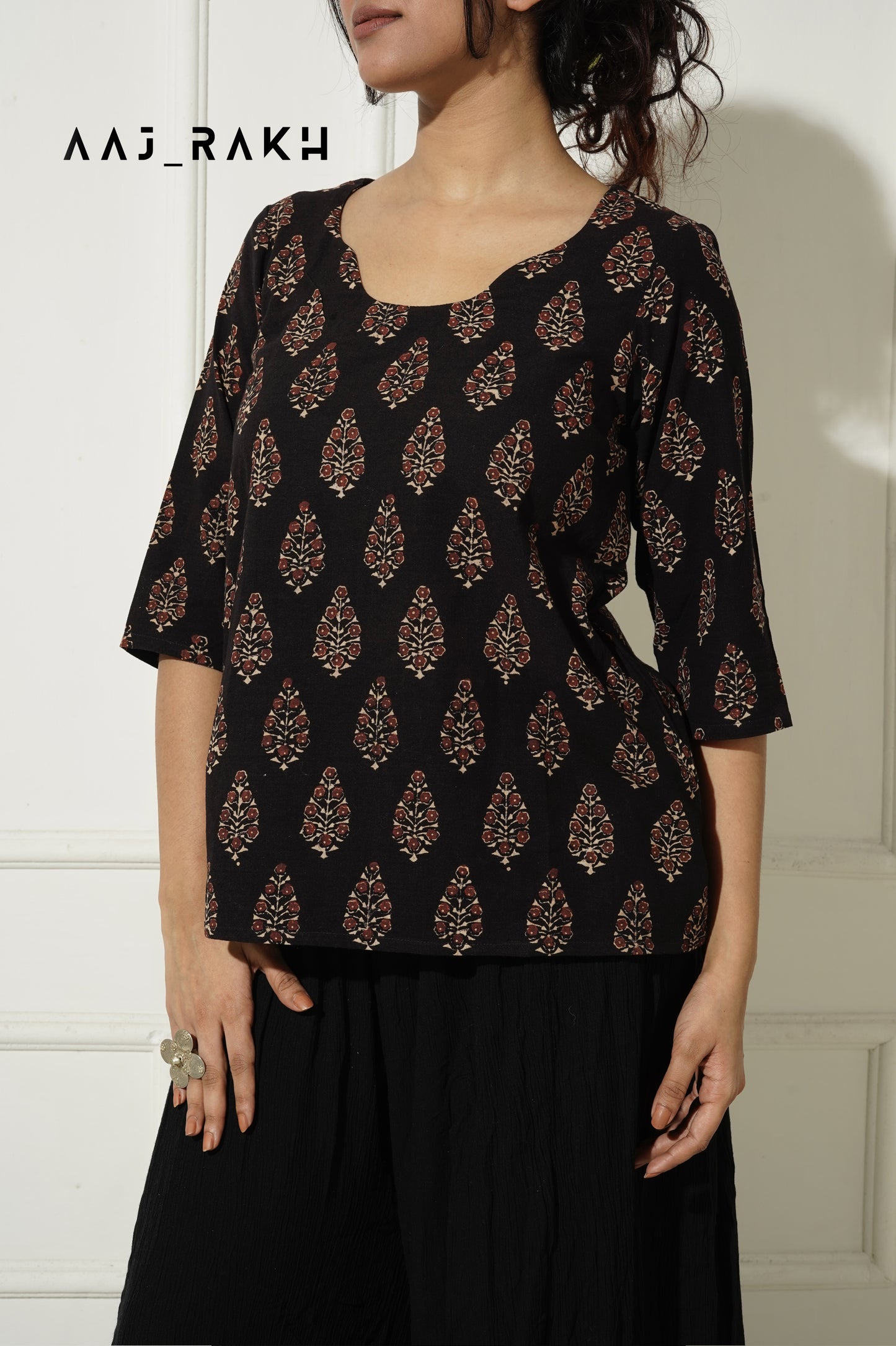 Sakhi Ajrakh Short Kurti