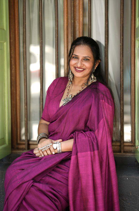 “Tarini” Pink Saree with Stitched Blouse (combo set)