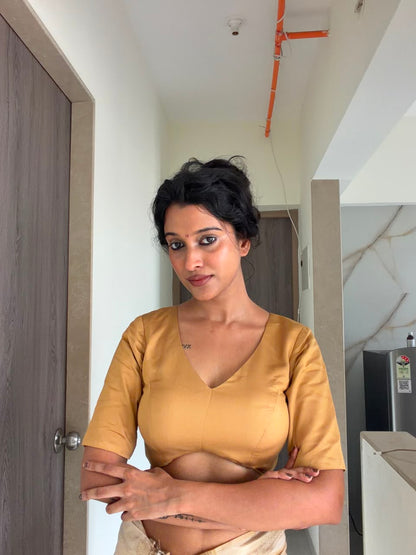Onam sunehri gold blouse