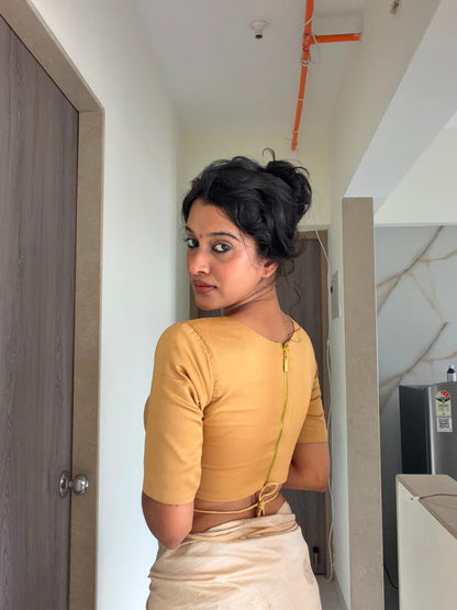 Onam sunehri gold blouse