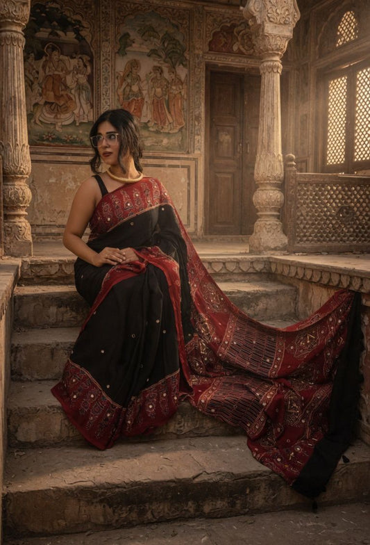 “Nisha” Sheesha saree with unstitched blouse piece [Dispatch date : 25th June, 2026]