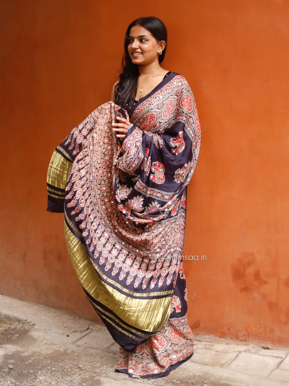 “Riya” blue Sheesha saree with unstitched blouse [Dispatch Begins By : 5th November , 2026]