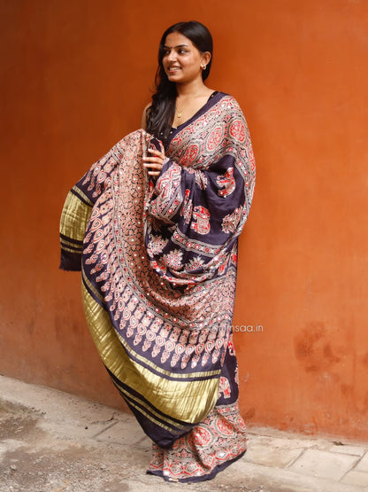 “Riya” blue Sheesha saree with unstitched blouse [Dispatch Begins By : 5th November , 2026]