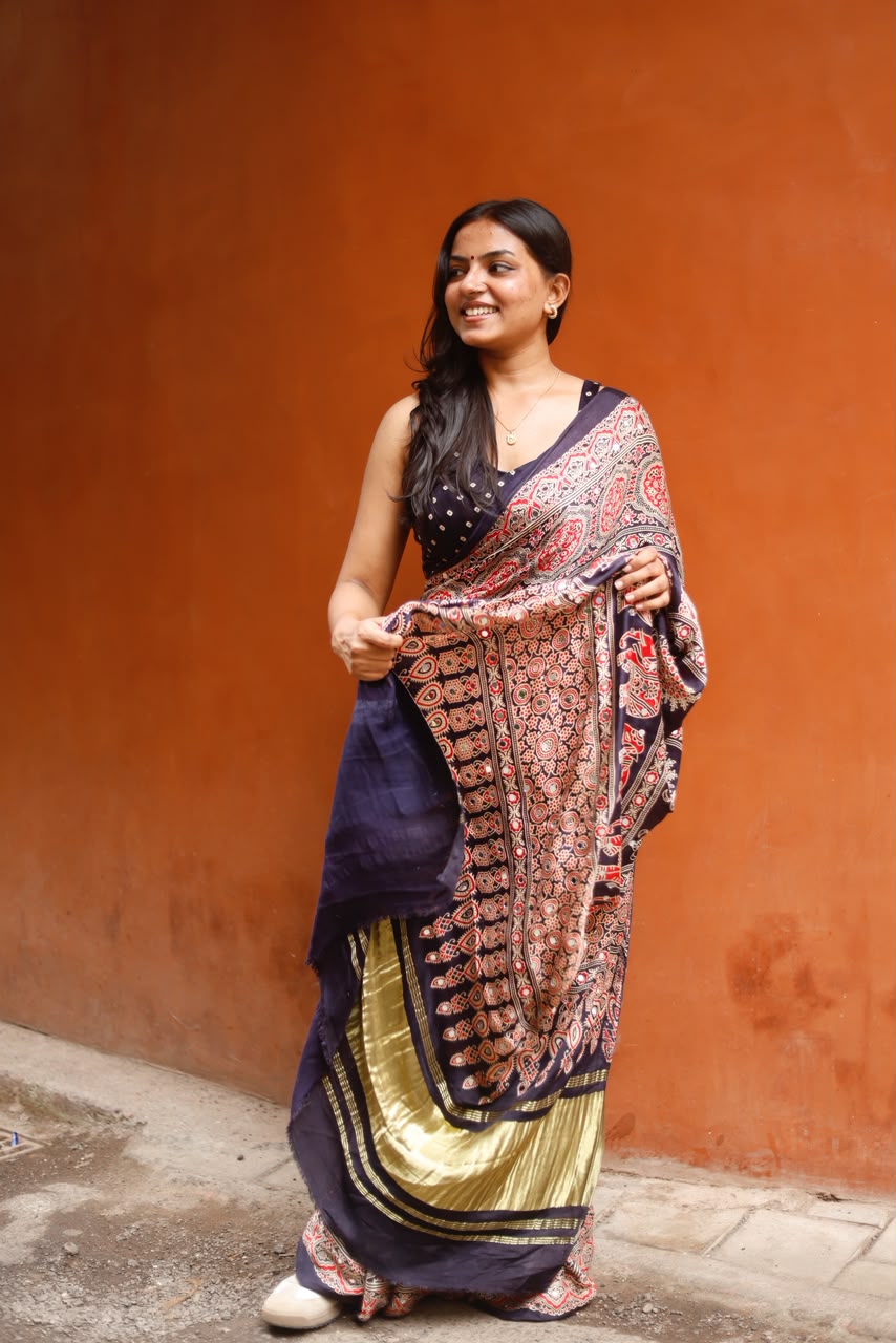 “Riya” blue Sheesha saree with unstitched blouse [Dispatch Begins By : 5th November , 2026]