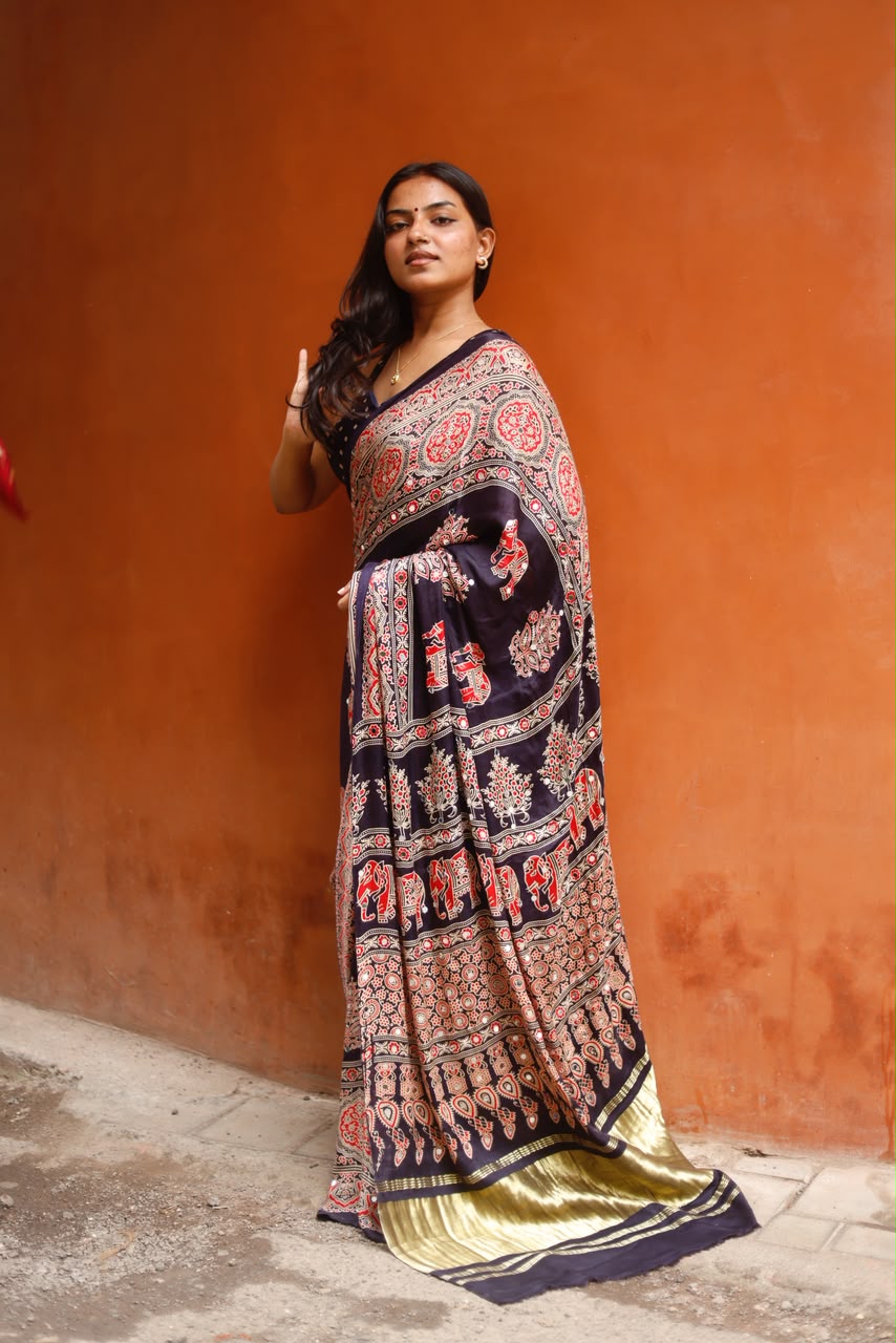 “Riya” blue Sheesha saree with unstitched blouse [Dispatch Begins By : 5th November , 2026]