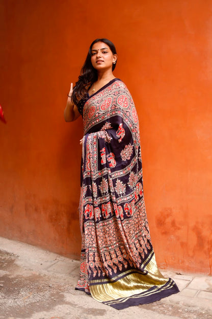 “Riya” blue Sheesha saree with unstitched blouse [Dispatch Begins By : 5th November , 2026]
