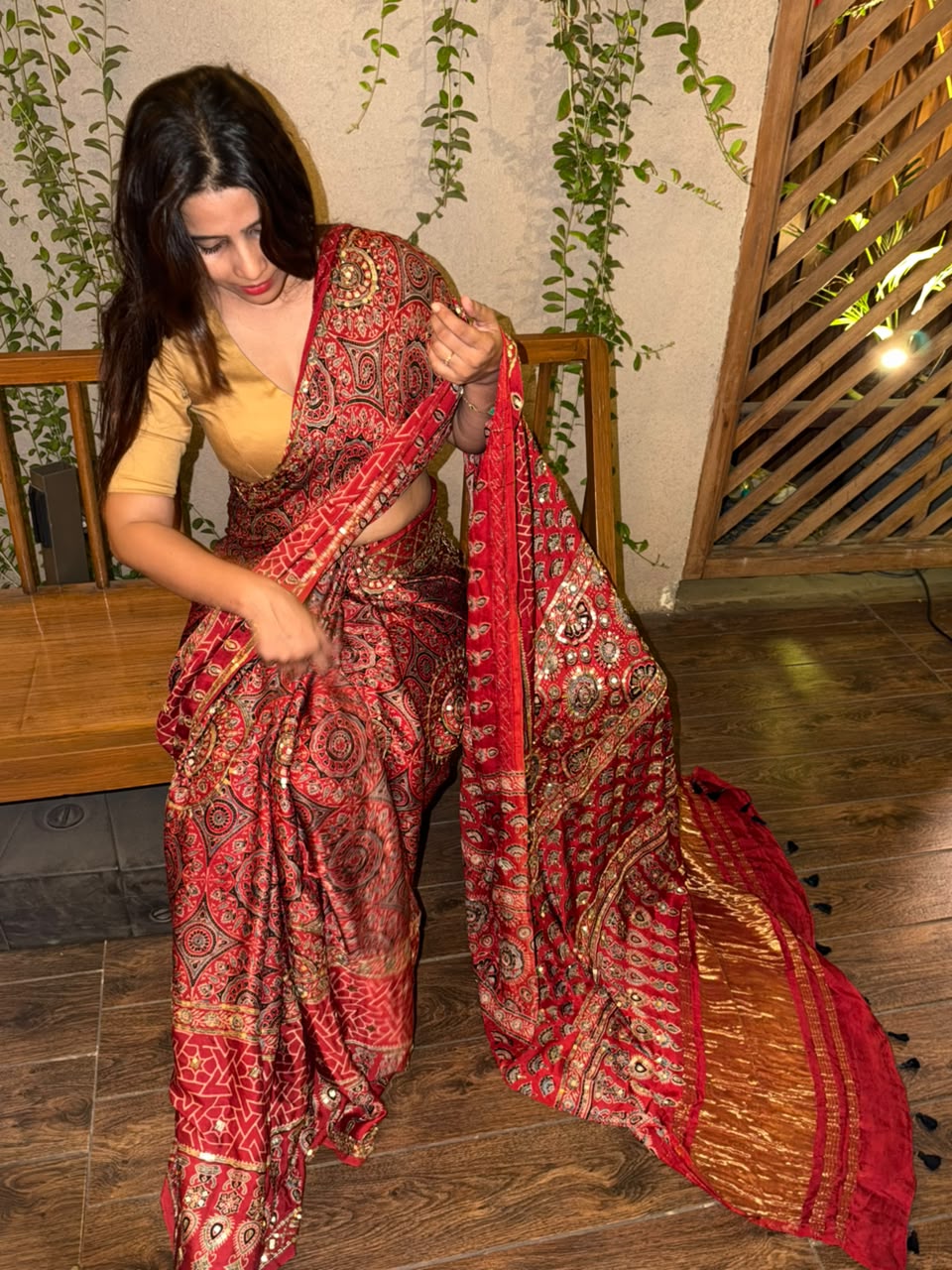 “Paro” Sheesha handwork saree with unstitched blouse piece [Dispatch Begins By : 5th November , 2026]