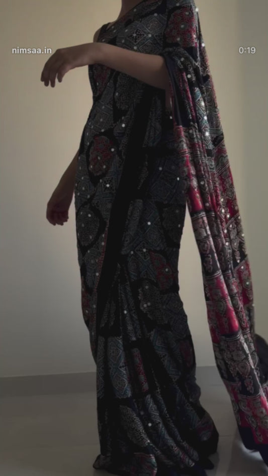 Shringhar "sheesha" Saree with unstitched blouse {Ready to Dispatch}