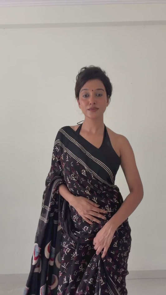 Sonam modal silk saree with unstitched blouse piece .