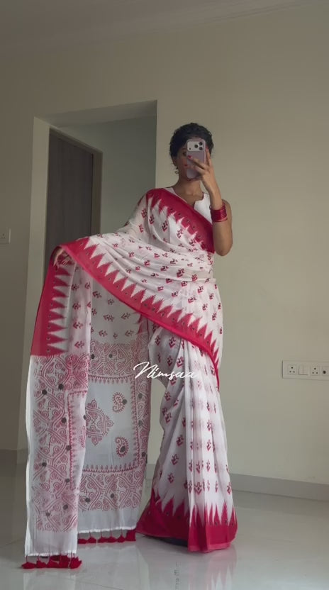 Durga Shakti mulmul saree  [Dispatch Starts: 5th October, 2026]