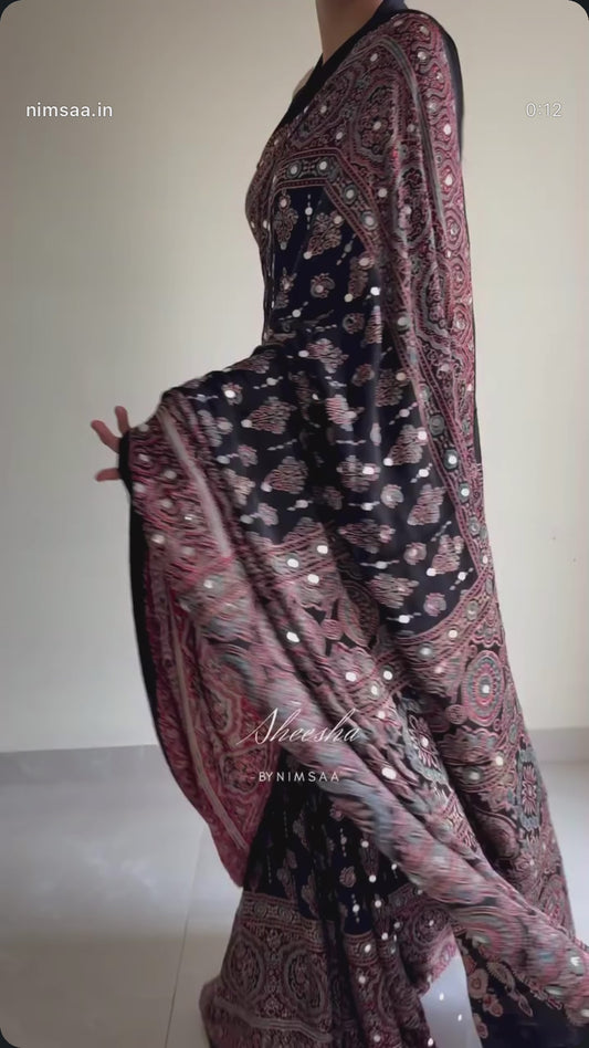 “Niharika” Sheesha saree with unstitched blouse piece