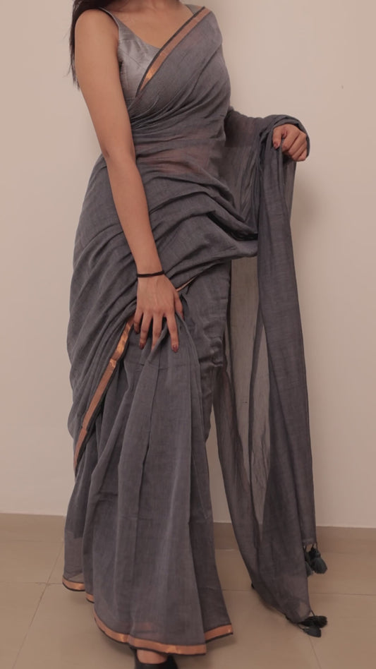 Komal Saree Blouse Set [Grey]
