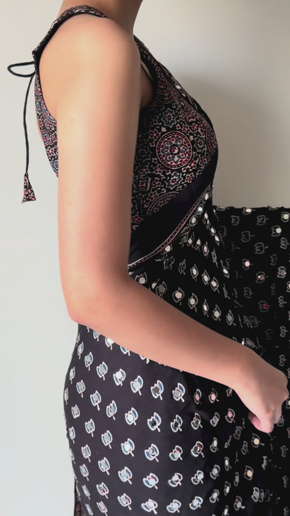 “Raat Chandni” Sheesha saree with stitched blouse (Combo set) [Dispatch Start:5th July, 2026]
