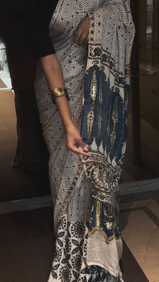 "Aditi" Sheesha Handwork Saree with unstitched blouse [Dispatch Begins By : 5th November , 2026]