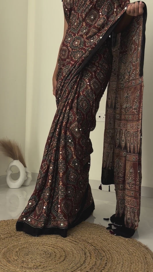 “Apsara” Sheesha Saree with unstitched blouse [Ready to ship]