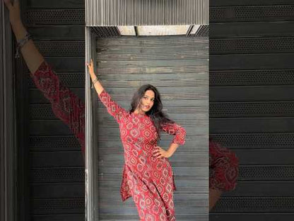 Rustic Piku - Ajrakh Long Kurti